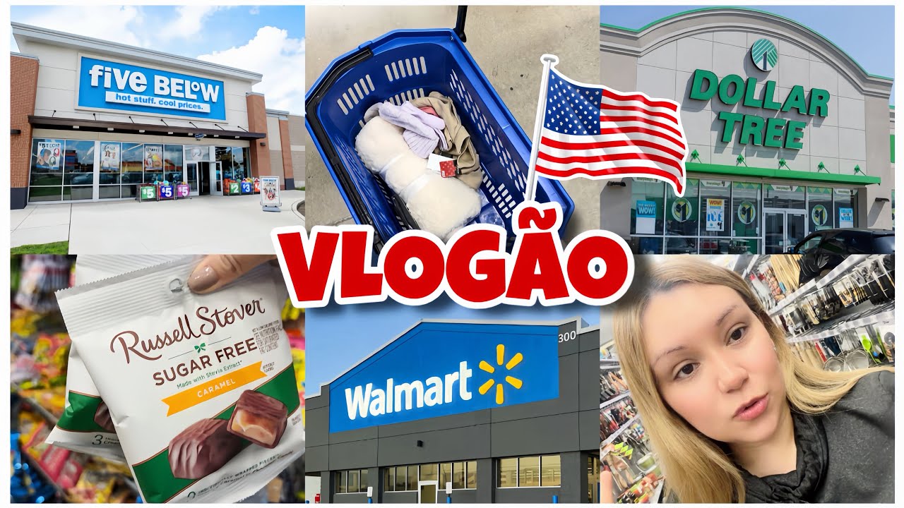 DOLLAR TREE | WALMART | FIVE BELOW - VLOGÃO DE FIM DE ANO 🌲🎉 LOJAS DOS EUA - 🎁 DAS PROFESSORAS