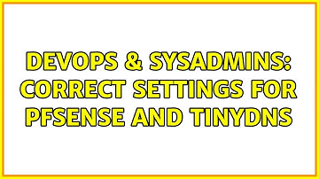 DevOps & SysAdmins: Correct settings for pfSense and TinyDNS (2 Solutions!!)