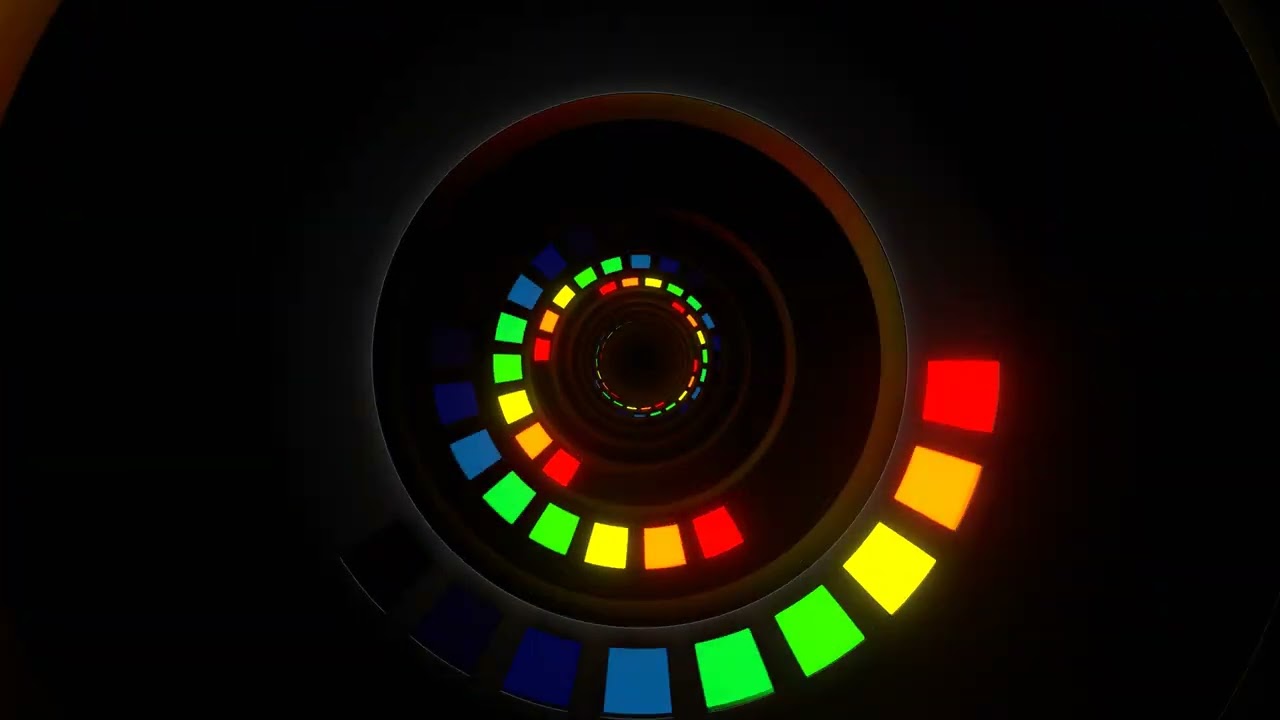 4K VJ Loop DJ Visual multicolor neon slow strobe rings background LED VFX