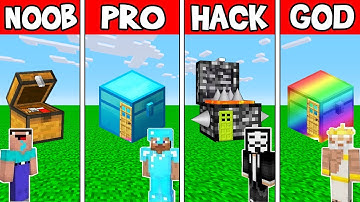 Minecraft: CHEST HOUSE BUILD CHALLENGE - NOOB vs PRO vs HACKER vs GOD in Minecraft Animation