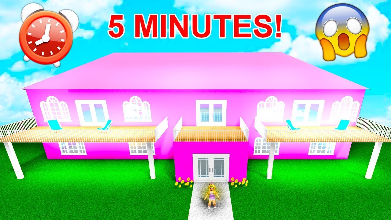 I Built This Mansion In 5 Minutes Bloxburg Challenge Roblox Youtube