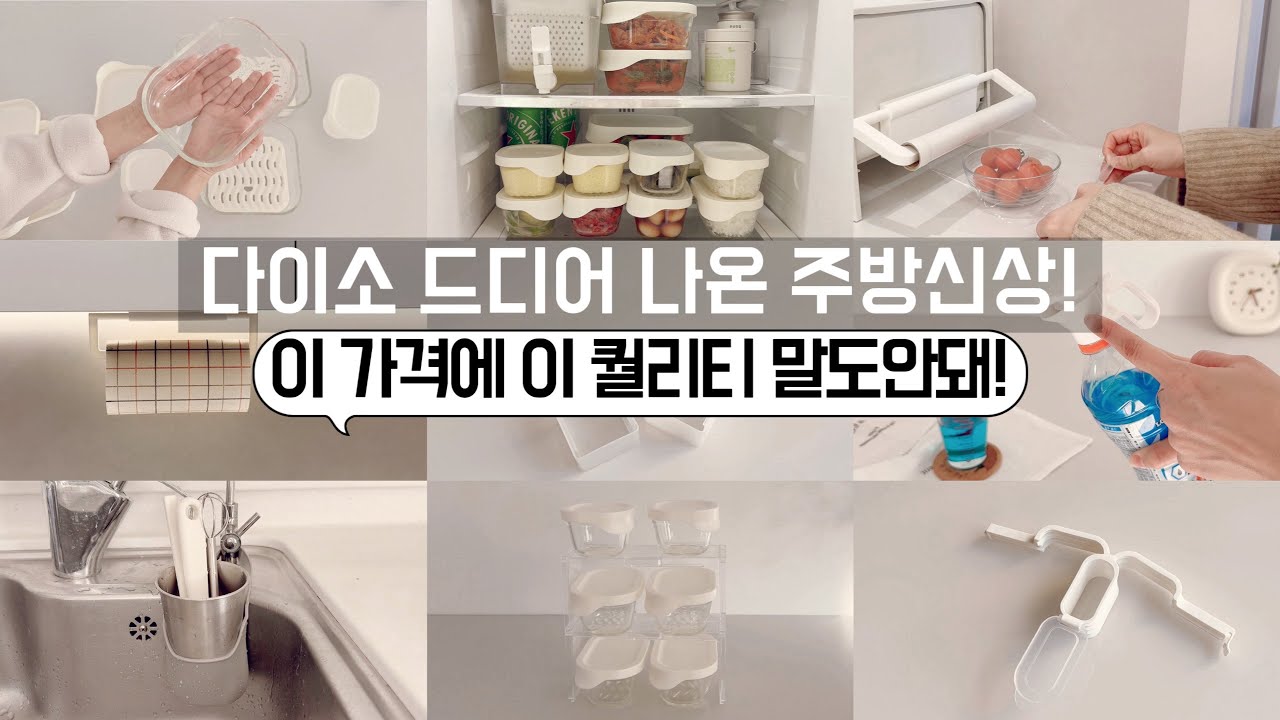 다이소 주방신상! 안보면 손해! 재고 있을 때 무조건 사야할 꿀템/ 정리정돈 용품은 역시 다이소가 최고! /수납정리 /미니멀라이프 /단정한 정리정돈 꿀팁/ 가성비최고 내열유리 밧드