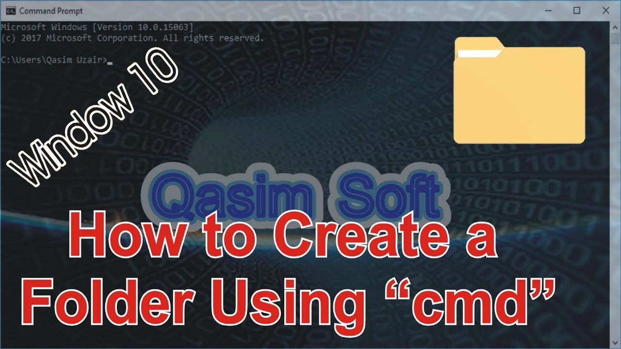 How to Create a Folder using cmd in window 10 || Qasim Soft - YouTube
