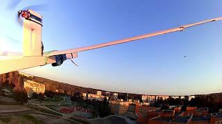 DIY R/C glider over city