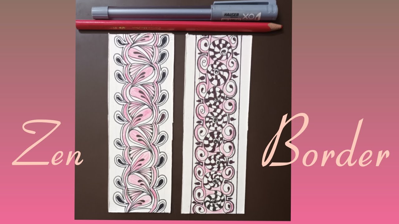 Zentangle border// border Pattern// Zentangle For beginners - YouTube
