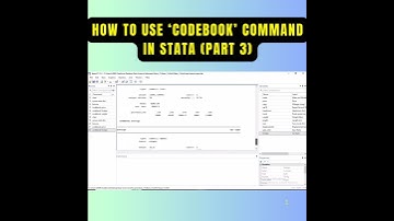 How to Use "codebook" Command in Stata || Beginners Tutorial #stata #statatutorial #beginner