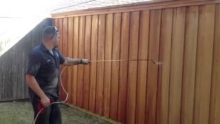 Fence staining