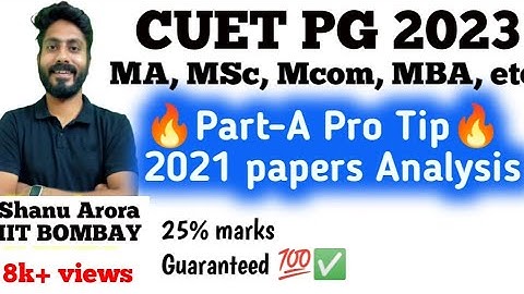 Tips for CUET PG part A | CUET PG 2021 PAPER solved compared