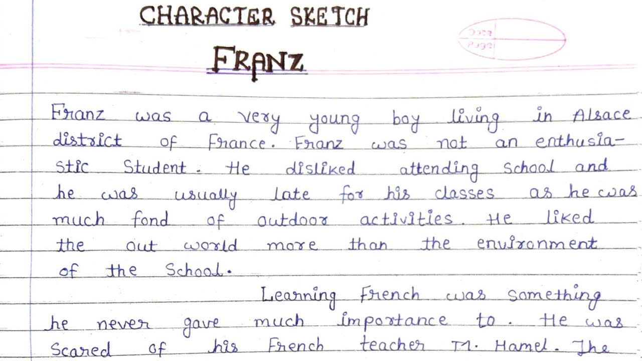 draw the character sketch of Franz  Brainlyin