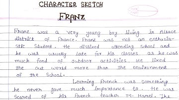 Character sketch of franz in the last lesson || The last lesson character sketch of franz || #franz