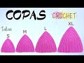 Como Tejer COPAS a CROCHET Todas las Tallas PRINCIPIANTES