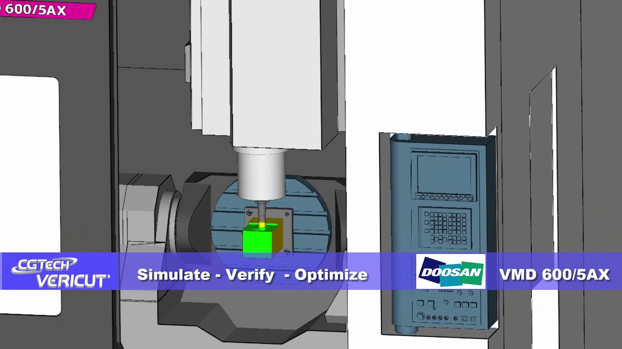 Doosan machine tool CNC simulation with VERICUT - YouTube