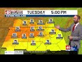 Spotty rain Tuesday, high rain/storm chances late week