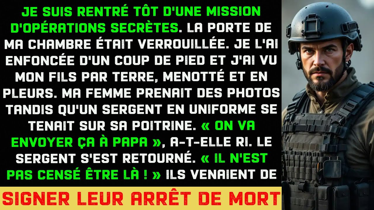 Je suis rentré tôt après une mission secrète. Ce que j'ai vu dans ma chambre était horrifiant.