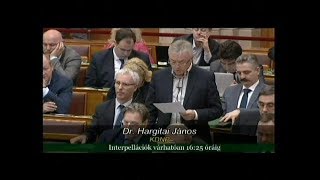 20200224 1530 Parlament, Hargitai János iinterpellációja, Tállai András válasza