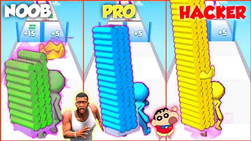 SINCHAN & CHOP BUILD BIG LADDER IN LADDER RACE 3D GAME MAX LEVEL