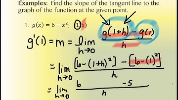2.1 The Derivative and the Tangent Line (part 1)