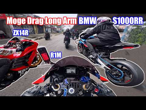 Moge Drag Barbar‼️BMW S1000rr Long Arm dipake SunMoRi - Squad Moge Dandi Malik | R1M ZX14R R6