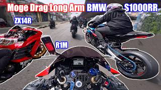 Barbaric Drag Bike‼️BMW S1000rr Long Arm used by SunMoRi - Dandi Malik's Moge Squad | R1M ZX14R R6