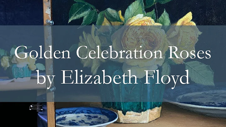 Oil Painting of Golden Celebration Roses by Elizab...