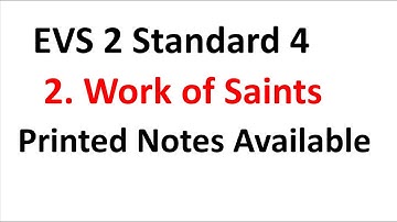 @RashmiSudev EVS 2 Std 4 Chapter 2 Work of Saints with Questions and Answers,