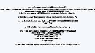 Volley converts BigInteger value to Exponential value