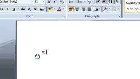 Subscript in Microsoft Word 2007 and 2010