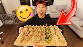 My Girlfriend Made Me Homemade Dumplings | Zach & Tee Mukbang