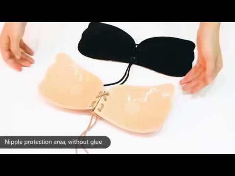 How to use Strapless Backless Bra, Invisible Silicone Bra, Adhesive
