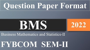 FYBCOM SEM-II || BMS Question Paper Format || 2019 Pattern || SPPU Exam 2022 ||