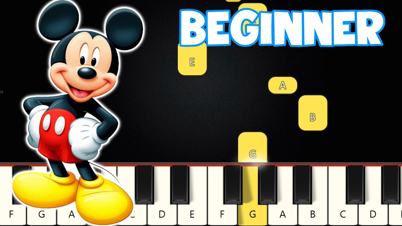 Mickey Mouse Club House Theme song - piano tutorial