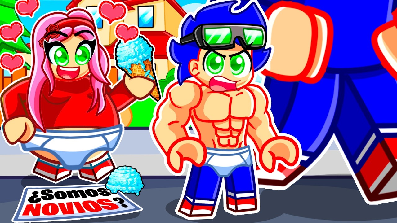 Tuve una ENAMORADA siendo un BEBÉ MUSCULOSO en Roblox Brookhaven...