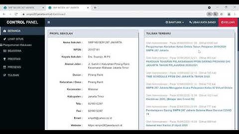 Video Tutorial Pengumuman Kelulusan Online SMPN 287 Jakarta