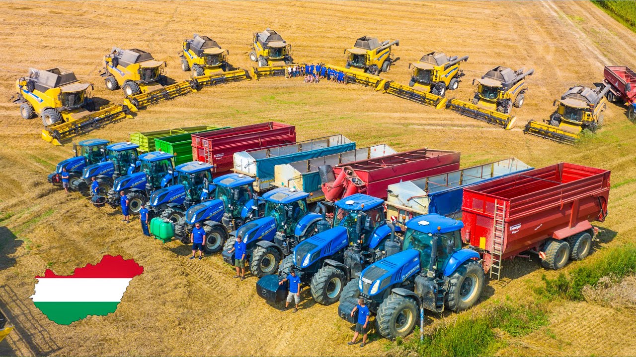 XXL Harvest 🌾 16x New Holland kombájn és traktor flotta Vasváron | Búza aratás 2023