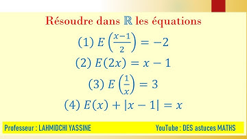 résoudre une équation comportant la partie entière