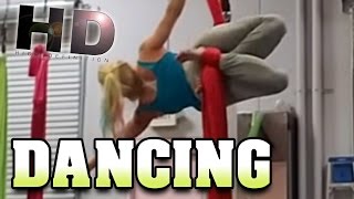 Porn Star on Aerial Silks (Climb and Hang)