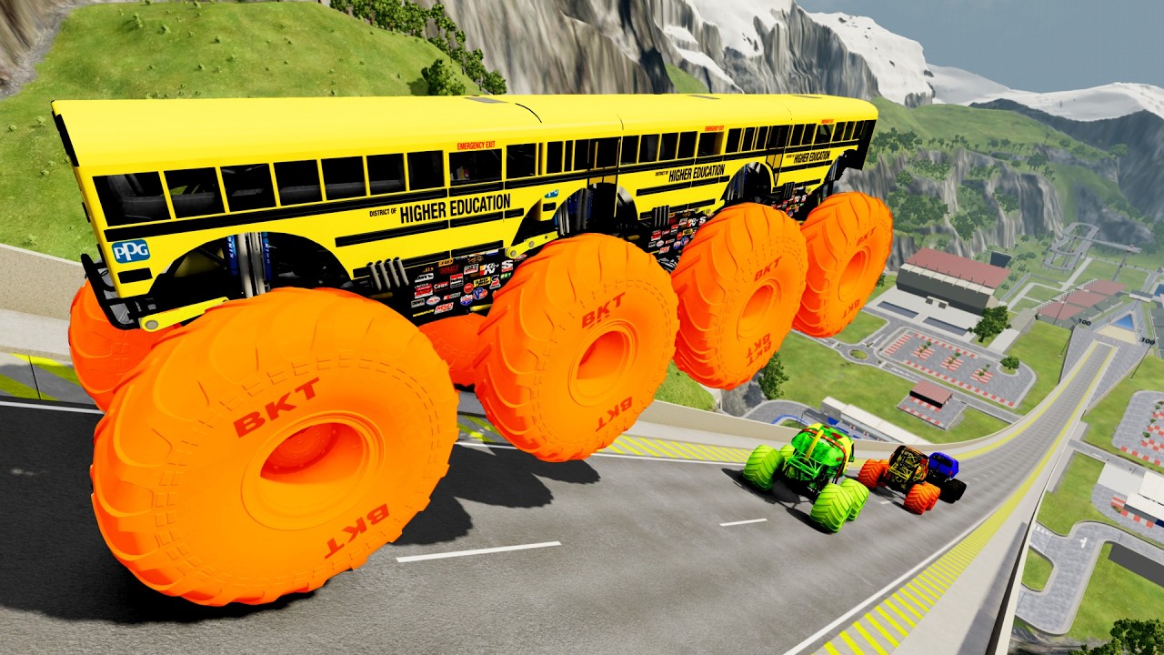 Epic High Speed monster trucks Cars Jump & Crash #69 in BeamNG Drive