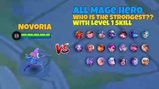 LEVEL 1 NOVORIA VS ALL MAGE - WHO STRONGEST EARLY GAME?! | MOBILE LEGENDS