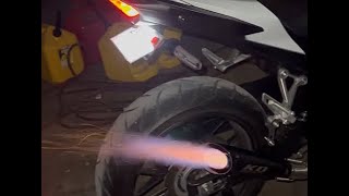 Honda CBR500R Spitting Flames