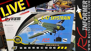 RCI LIVE EPISODE XI - DYNAM 1500mm C-47 SKYTRAIN Unbox, Assembly and Setup!