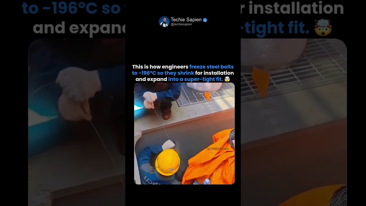 How Liquid Nitrogen Shrinks Massive Steel Bolts For Ultra-Tight Industrial Shrink-Fit Installation🤯