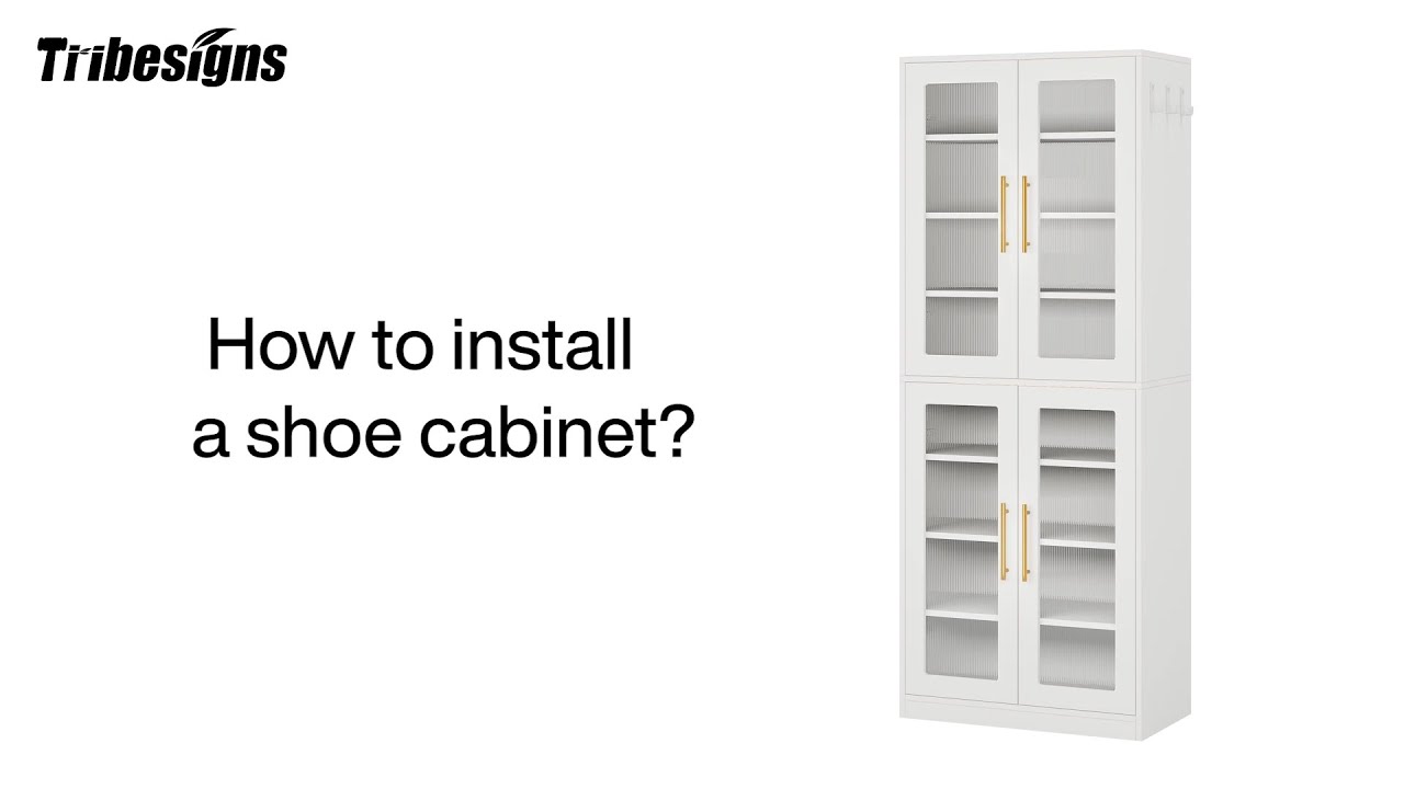 J0204/J0255/J0329 - Installation Guide - Tribesigns Freestanding Shoe Cabinet with Acrylic Doors