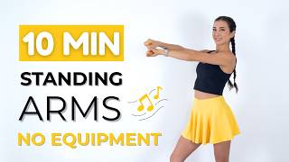 10 Min Standing Tone It Up Arm Workout | No Equipment Follow Along (To The Beat)