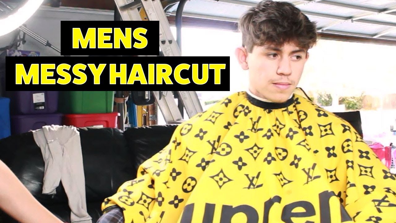 EASY Mens Haircut For Messy Hairstyles - YouTube