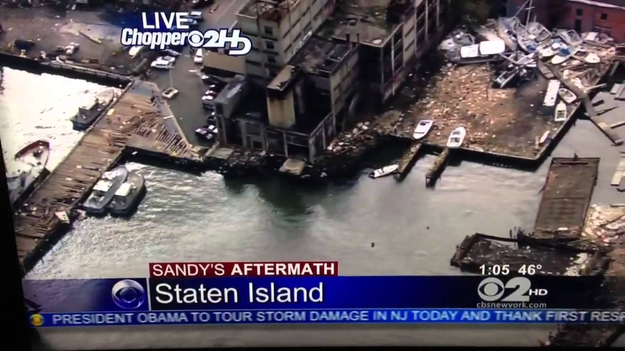 Oil Tanker washed onto Staten Island! Hurricane Sandy 2012 YouTube