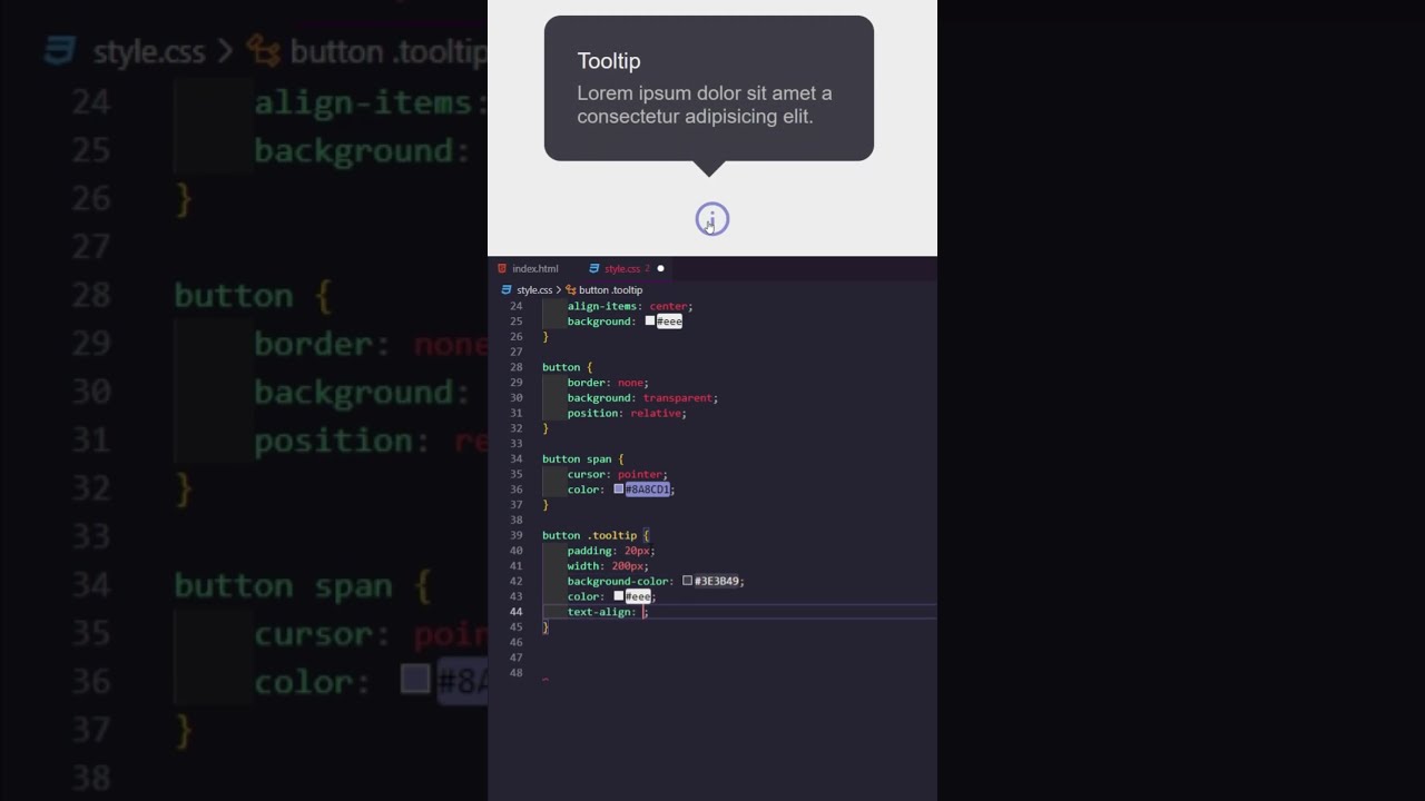  SHORTS Create Simple Tooltip Using HTML CSS