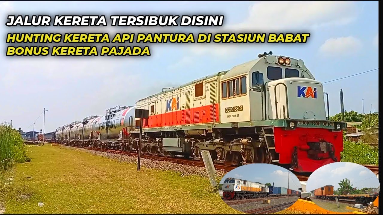 Ada Kereta Unik ? l  Jalur Sibuk Pantura Di Stasiun Babat