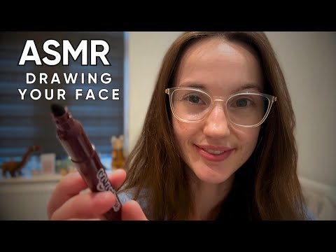 ASMR Drawing on your Face (QUICKLY) with Felt Tip Pens ✍️ Personal Attention for Relaxation 💤