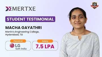How Macha Gayathri got Placed After Embedded Course at Emertxe | Landed Her Job at Lg Soft India