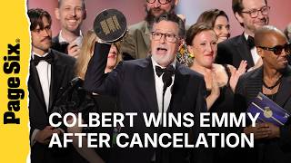 Stephen Colbert gushes about his crew after winning Emmy for Outstanding Variety Series
